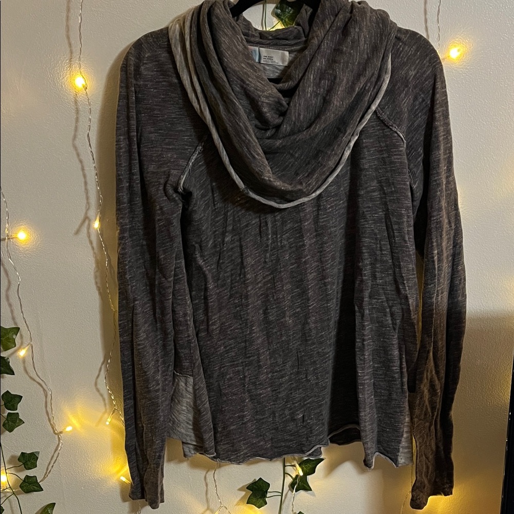 Free People Gray Cowl Neck Top